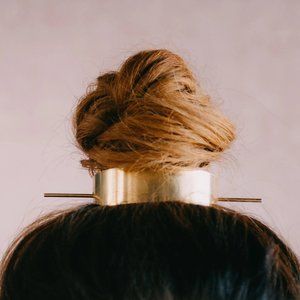 Brass Top Knot Hairpin